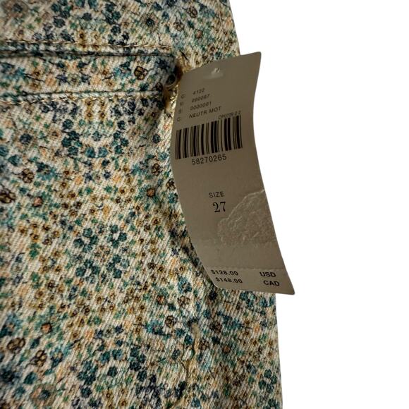 Anthropologie Pilcro Ultra High Rise Slim Utility Jeans Neutral Floral Size 27 - Picture 6 of 13